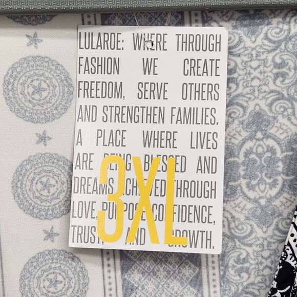 NWT LuLaRoe Michelle Navy & White Geometric Pattern Plus Wrap Dress Women's 3X - Picture 5 of 7